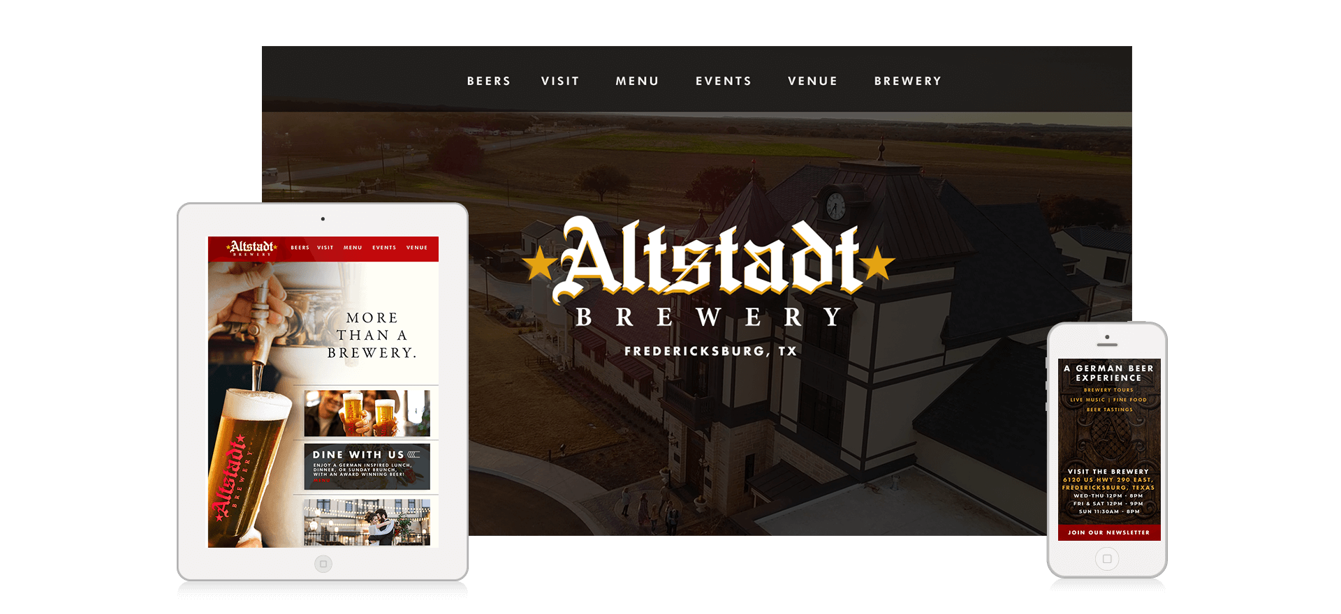 Altstadt brewery Fredericksburg website design